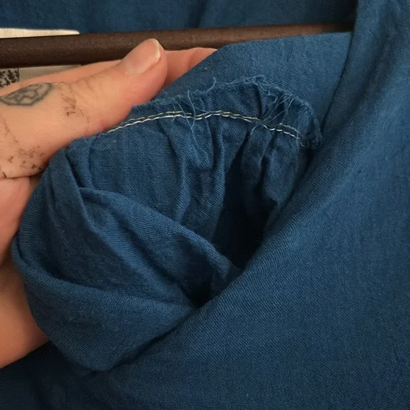 Mason and mill Irene dress tarp blue XL cotton midi - Picture 5 of 6